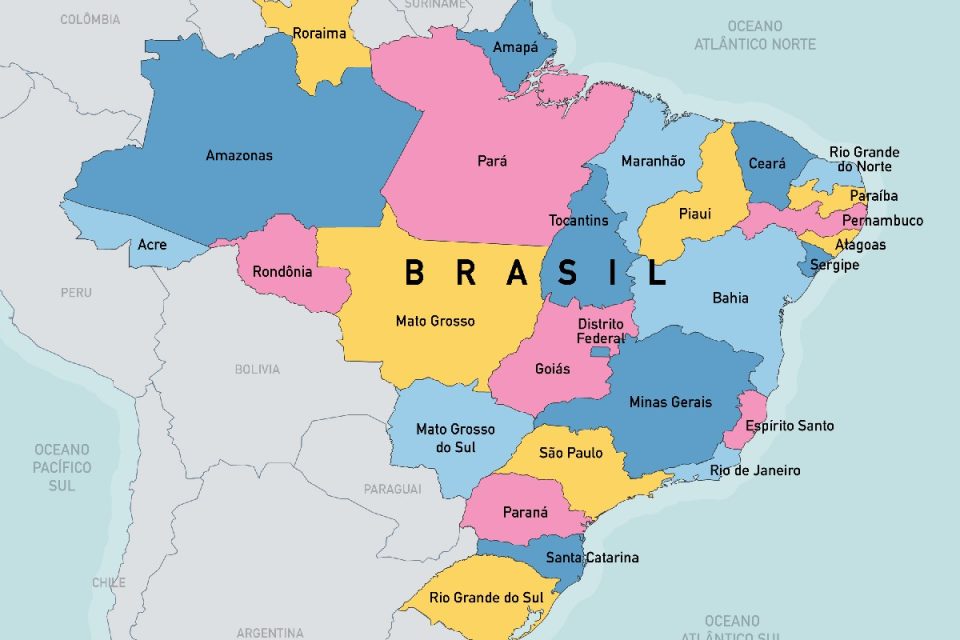 Mapa do Brasil com estados